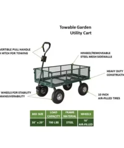 Heavy-Duty Towable Garden Utility Cart
