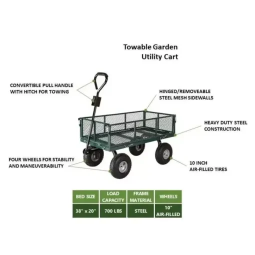 Heavy-Duty Towable Garden Utility Cart