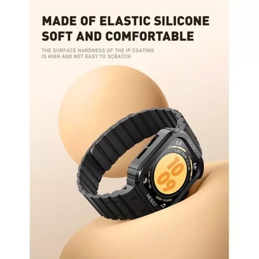 Apple Watch 45/44mm Rugged Case with Magnetic Silicone Strap - Image 5