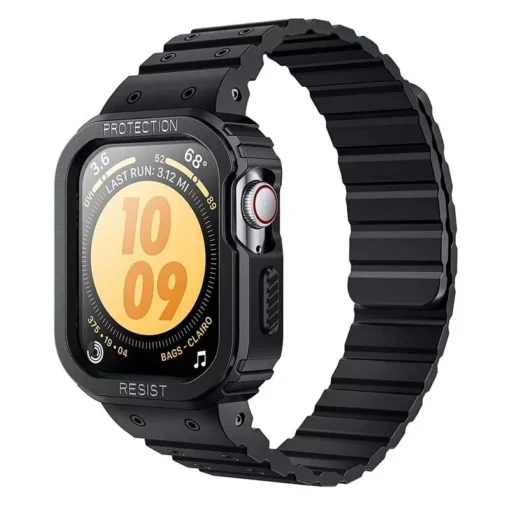 Apple Watch 45/44mm Rugged Case with Magnetic Silicone Strap - Image 2