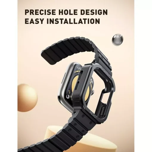 Apple Watch 45/44mm Rugged Case with Magnetic Silicone Strap - Image 7