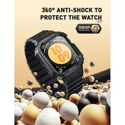 Apple Watch 45/44mm Rugged Case with Magnetic Silicone Strap - Image 6