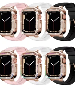 Luxury Diamond Stainless Steel Strap & Case for Apple Watch
