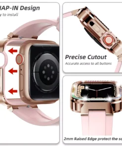 Luxury Diamond Stainless Steel Strap & Case for Apple Watch