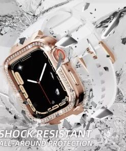 Luxury Diamond Stainless Steel Strap & Case for Apple Watch