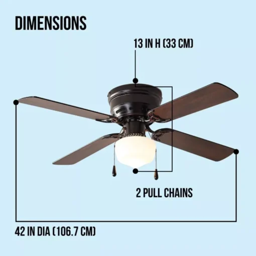 Mainstays 42″ Indoor Ceiling Fan with Light - Image 7