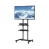 Adjustable Mobile TV Stand with Wheels & Dual Trays