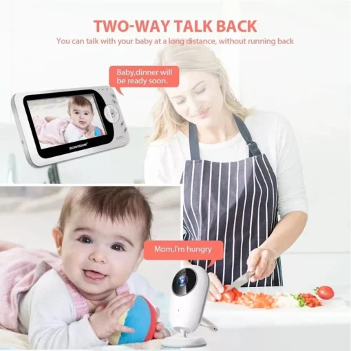 Wireless 4.3″ Video Baby Monitor with Night Vision, Intercom, and Temperature Sensor - Image 3