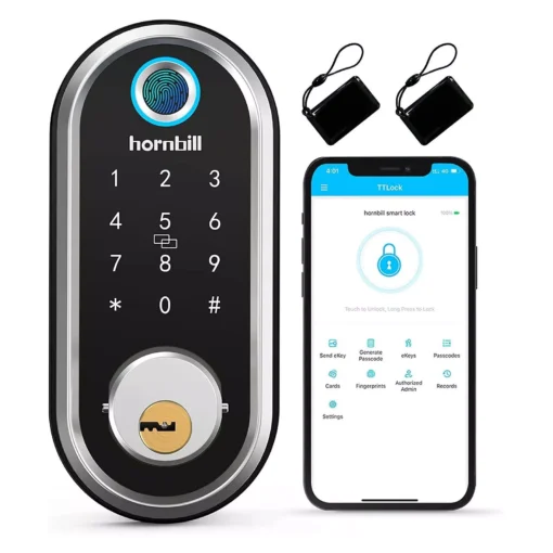 WiFi Enabled Smart Door Lock with Biometric Fingerprint, IC Card, and Remote Unlock