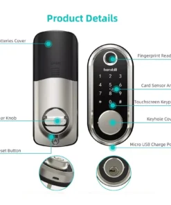 WiFi Enabled Smart Door Lock with Biometric Fingerprint, IC Card, and Remote Unlock