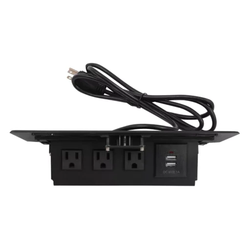 Aluminum Alloy Desktop Pop-Up Power Socket with USB Ports - Image 4