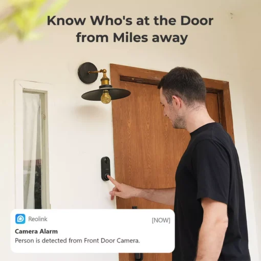 Smart Video Doorbell with Chime, WiFi & PoE, Human Detection, Works with Alexa & Google Assistant - Image 2