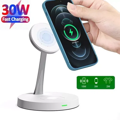 3-in-1 Qi Fast Wireless Charging Station - Image 2