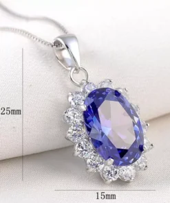 Elegant 6.4Ct Oval Gemstone Pendant Necklace