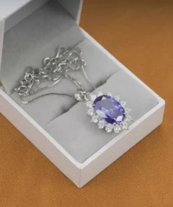 Elegant 6.4Ct Oval Gemstone Pendant Necklace