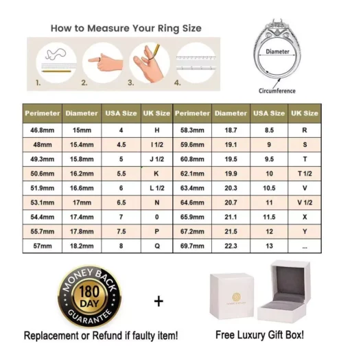 Sterling Silver 3Pcs Wedding Ring Set - Image 7