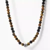 Men’s Tiger Eye & Lava Stone Beaded Choker