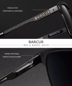 Stainless Square Polarized Sunglasses for Men