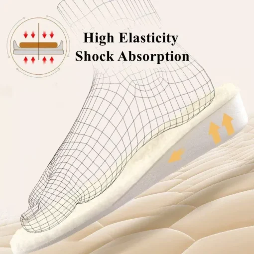 Winter Warm Height Increase Insoles – 1Pair Sports Shock Absorption Shoes Insole