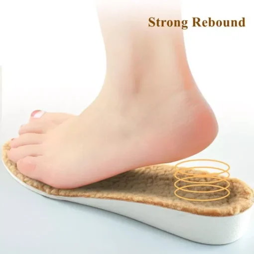 Winter Warm Height Increase Insoles – 1Pair Sports Shock Absorption Shoes Insole