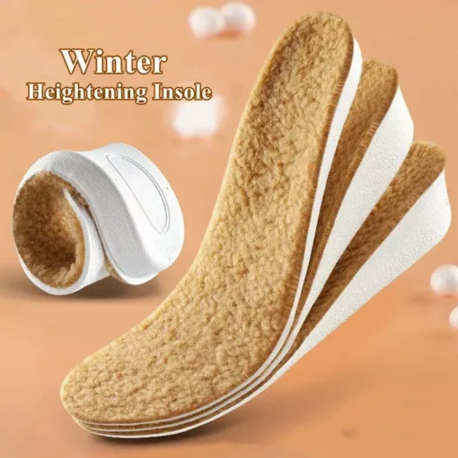 Winter Warm Height Increase Insoles – 1Pair Sports Shock Absorption Shoes Insole