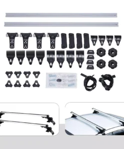 Universal Aluminum Alloy Car Top Roof Rack Cross Bars with Adjustable Hooks