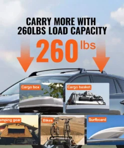 Toyota RAV4 2019-2023 Aluminum Roof Rack Cross Bars with 260lbs Capacity & Locks