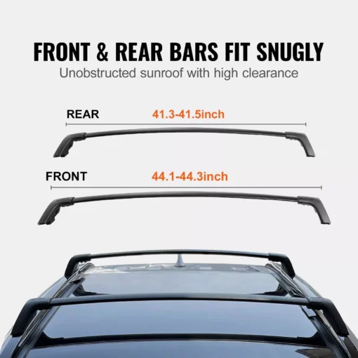 Toyota RAV4 2019-2023 Aluminum Roof Rack Cross Bars with 260lbs Capacity & Locks