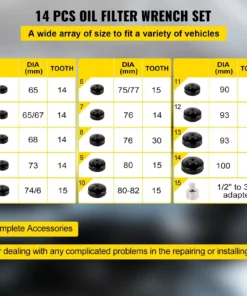 14 Piece Low Profile Oil Filter Socket Set