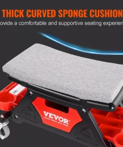 Heavy-Duty Rolling Mechanic Seat with Tool Storage and Wheels