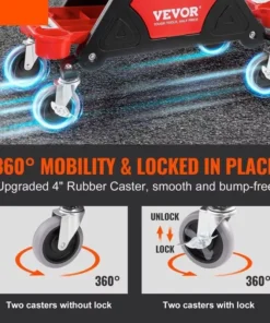 Heavy-Duty Rolling Mechanic Seat with Tool Storage and Wheels