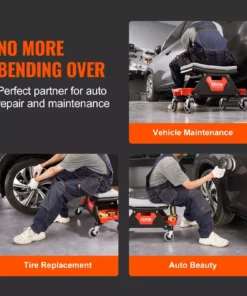 Heavy-Duty Rolling Mechanic Seat with Tool Storage and Wheels