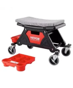 Heavy-Duty Rolling Mechanic Seat with Tool Storage and Wheels