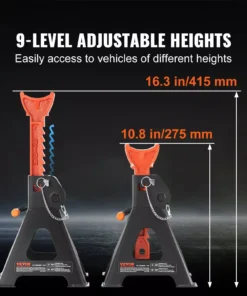 Heavy-Duty Double Locking Jack Stands 3/6 Ton Capacity
