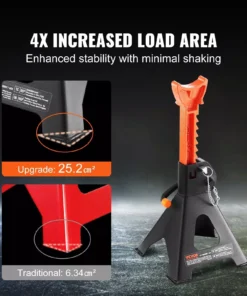 Heavy-Duty Double Locking Jack Stands 3/6 Ton Capacity