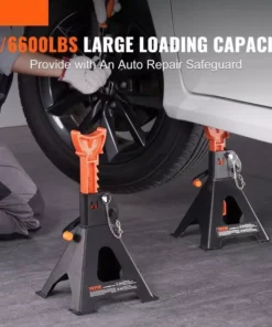 Heavy-Duty Double Locking Jack Stands 3/6 Ton Capacity