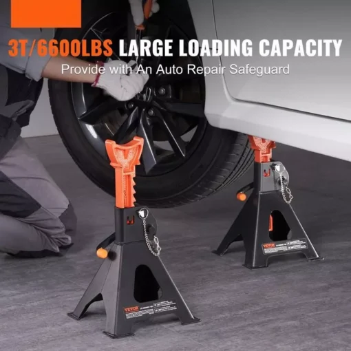 Heavy-Duty Double Locking Jack Stands 3/6 Ton Capacity