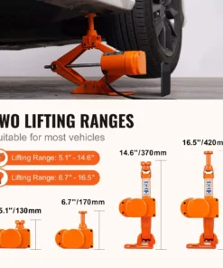 Portable 12V Electric Scissor Jack 3 Ton/6600 lbs for SUV & Sedan Tire Change