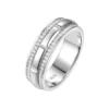 Sterling Silver Men’s Wedding Band with Round Cut Cubic Zircon