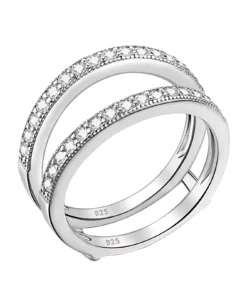 Princess Cut Sterling Silver Engagement Ring Set with CZ Stones