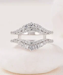 Sterling Silver Round Cut Cubic Zirconia Engagement Wedding Band