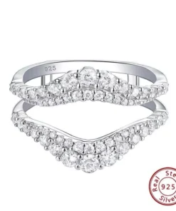 Sterling Silver Round Cut Cubic Zirconia Engagement Wedding Band