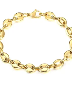 Stainless Steel Coffee Beans Link Chain Bracelet