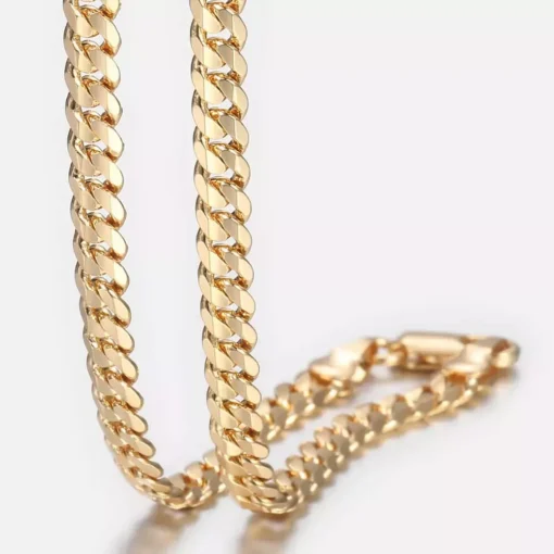 Gold Cuban Link Chain Necklace for Men