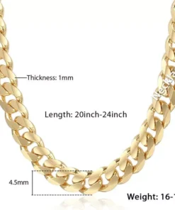 Gold Cuban Link Chain Necklace for Men