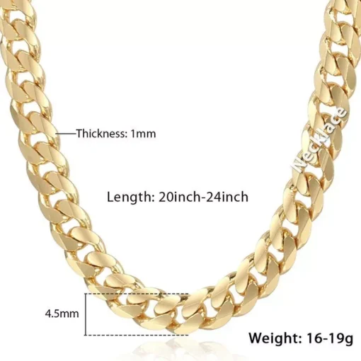 Gold Cuban Link Chain Necklace for Men