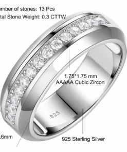 Sterling Silver Wedding Ring for Men