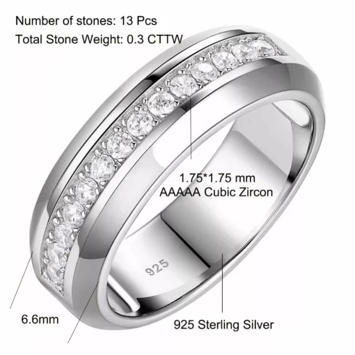 Sterling Silver Wedding Ring for Men