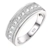 Sterling Silver Round Cut Cubic Zircon Men’s Wedding Band