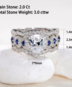 Exquisite 3-Piece Pear Cut Engagement Ring Set in 925 Sterling Silver